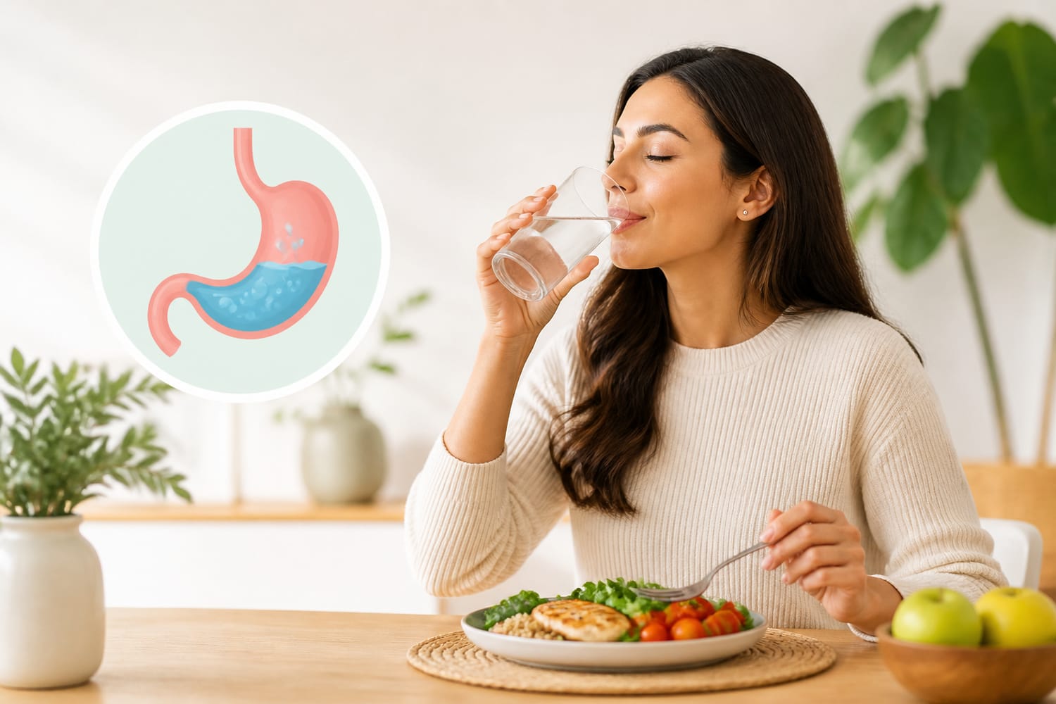 Does Drinking Water With Meals Dilute Stomach Acid and Harm Digestion?